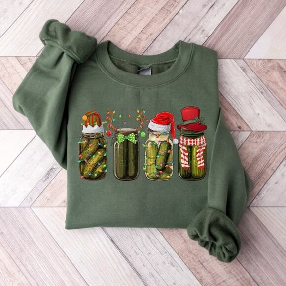 Christmas Pickle Sweatshirt Vintage Pickle Sweatshirt Holiday Sweatshirt 73 - Picture 1 of 5